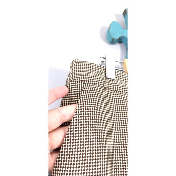 Talbots Signature Flare light brown check wool trouser pant size 10 - Picture 6 of 13